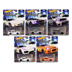 Cinco autos Hot Wheels Premium Fast & Furious en su blíster, ejemplo de una ola del surtido