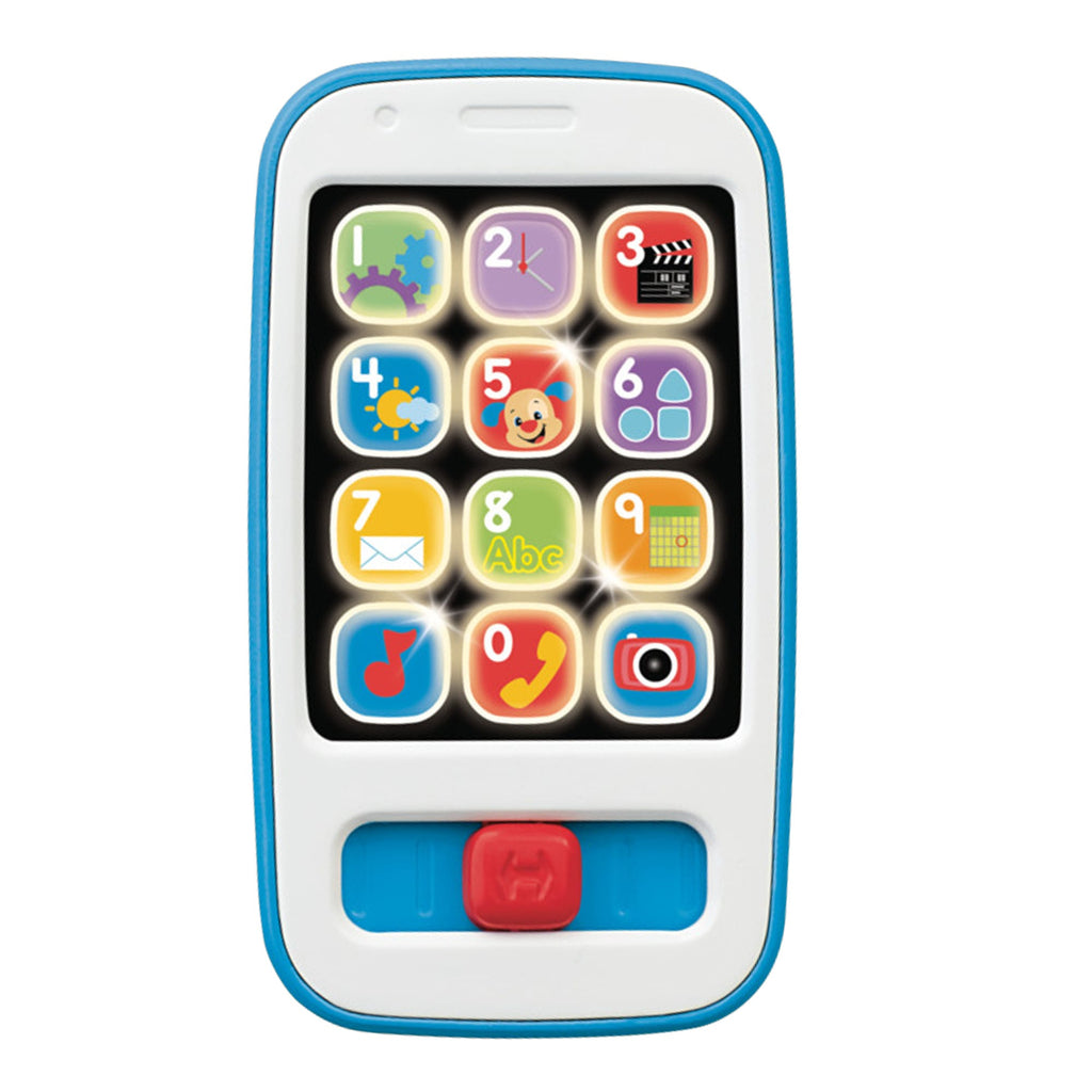 Smartphone de aprendizaje Fisher-Price azul con 12 botones de colores