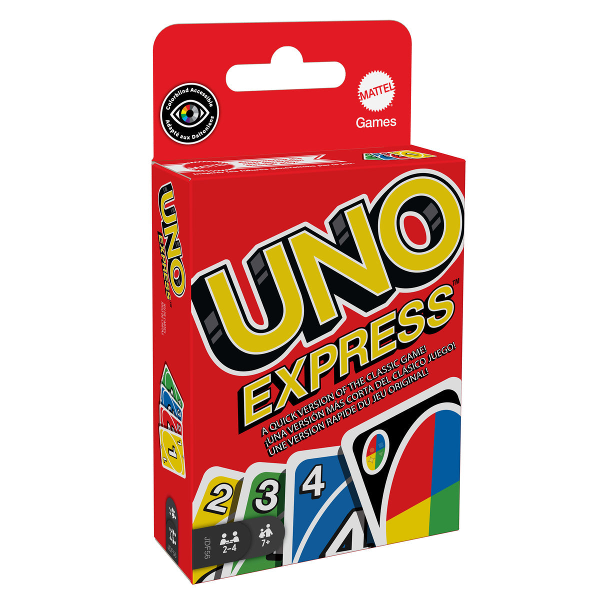 Caja del juego de cartas UNO Express de Mattel Games