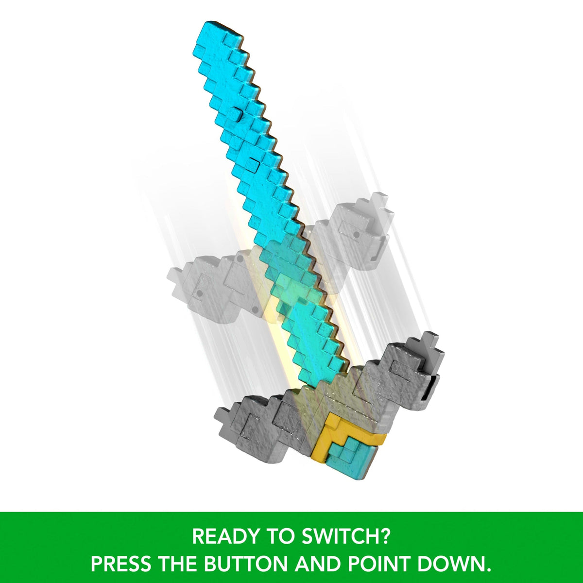 Secuencia de transformación de espada de diamante a pico de Minecraft