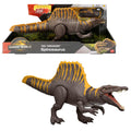 Spinosaurus Tail Thrasher de Jurassic World Rebirth junto a su caja