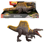 Spinosaurus Tail Thrasher de Jurassic World Rebirth junto a su caja