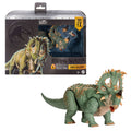 Sinoceratops verde Jurassic World Hammond Collection junto a su caja