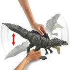 Manos moviendo las espinas del Giganotosaurus para activar el ataque