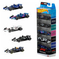 Empaque Hot Wheels Formula 1 con 5 autos y los monoplazas sueltos al lado