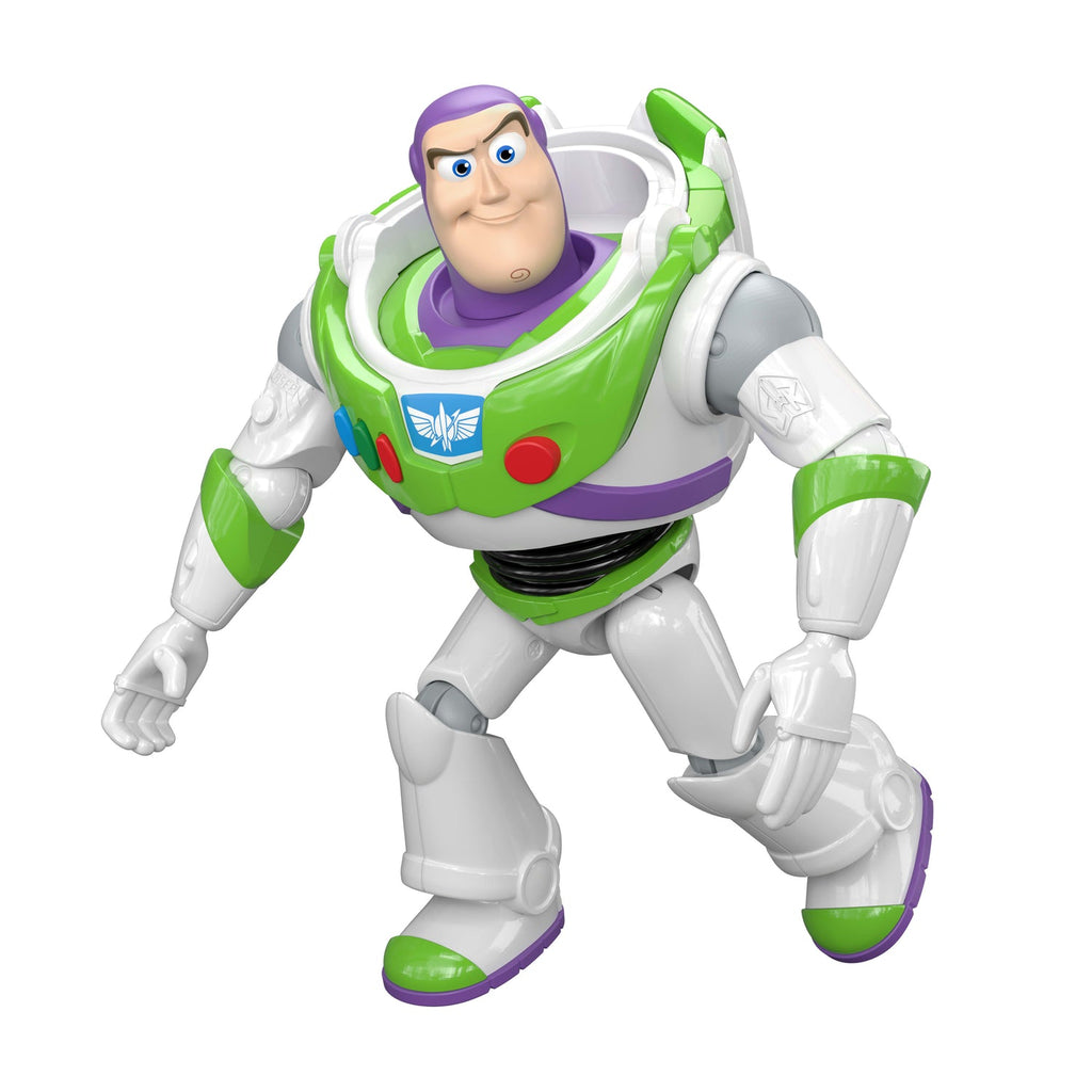 Buzz Lightyear en pose de carrera mostrando sus articulaciones