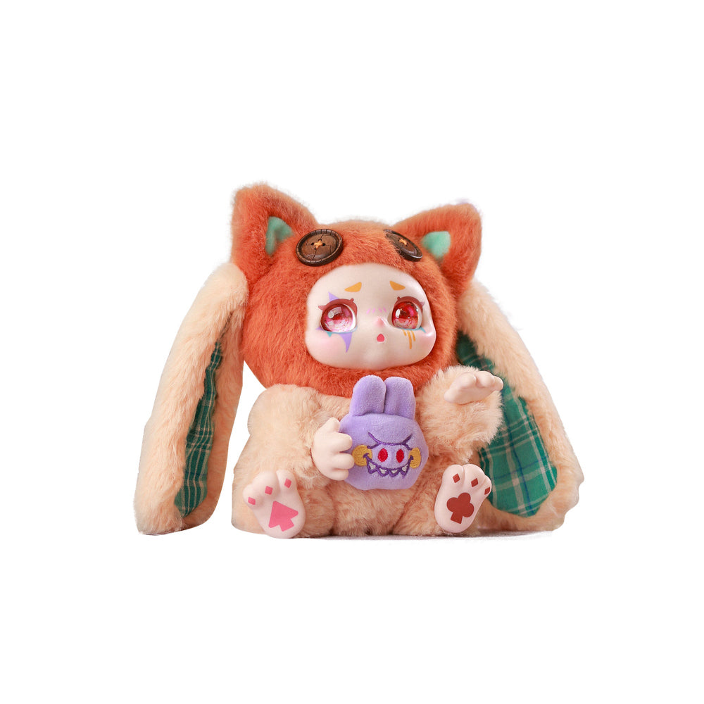 Peluche Kimmon de orejas largas con conejito morado