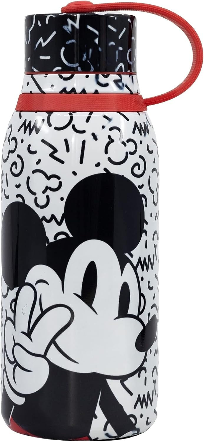 Botella térmica de acero inoxidable Stor 330 ml Mickey Vibes con tapa y asa roja