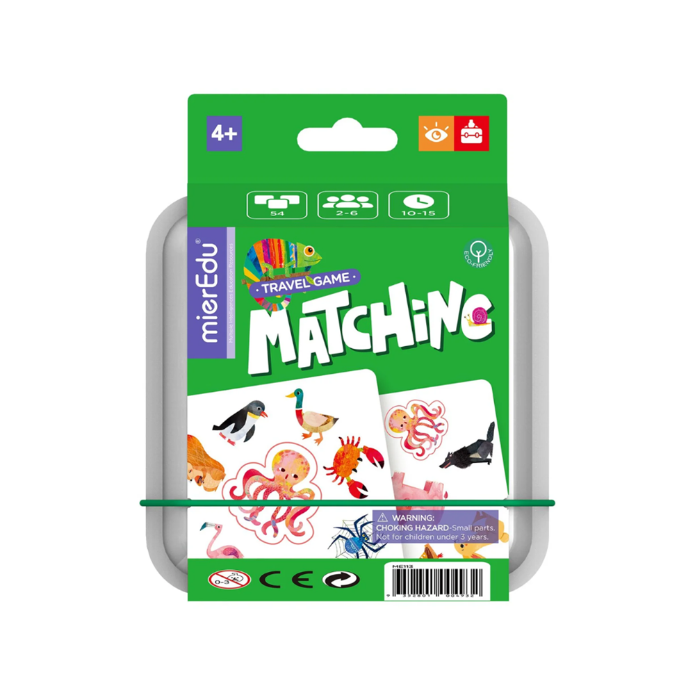 Caja del juego de viaje Matching de mierEdu con animales ilustrados