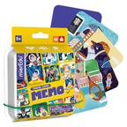 Fichas grandes del memorice Memo de mierEdu junto a su caja