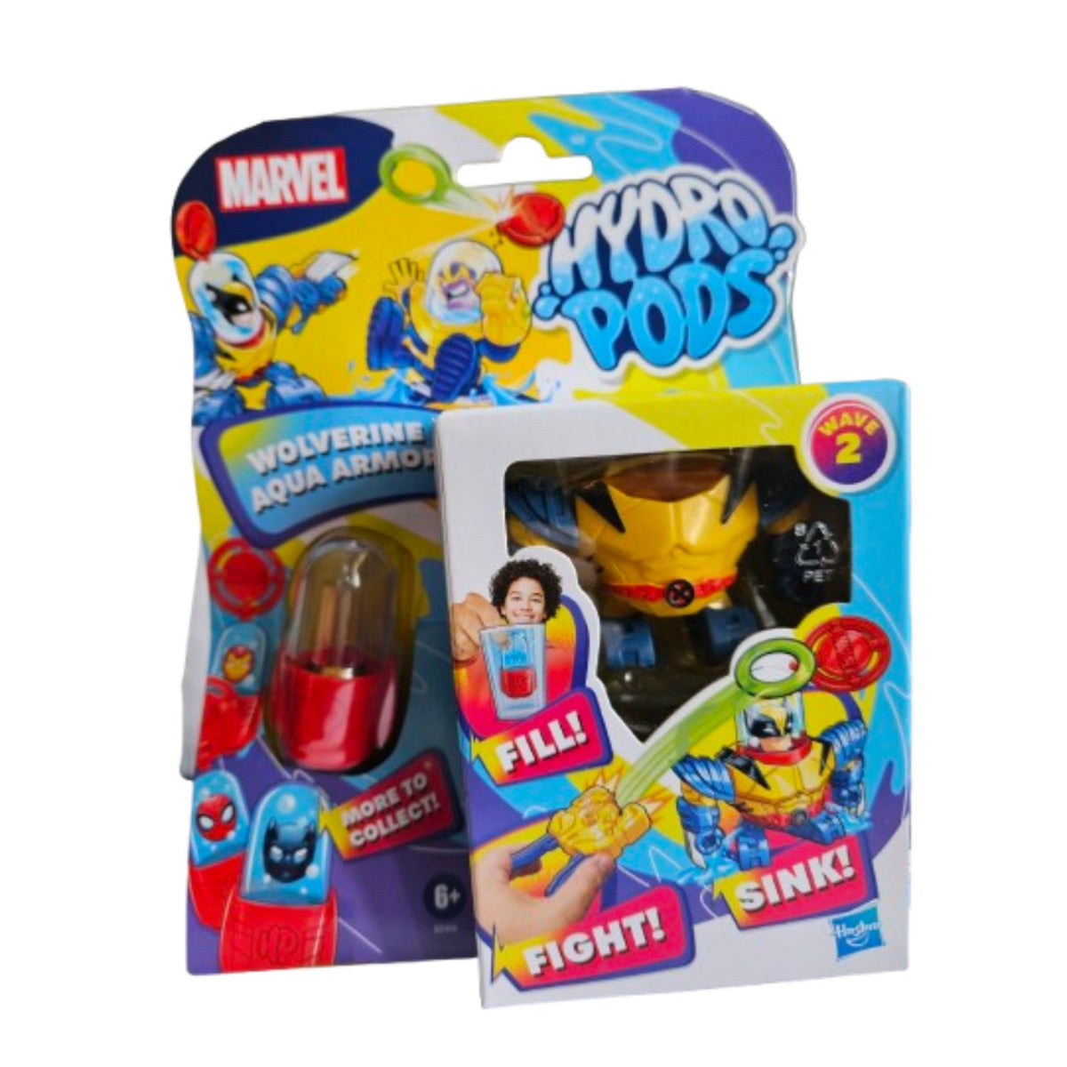 Hydro Pods Marvel Aqua Armor de Wolverine en su empaque