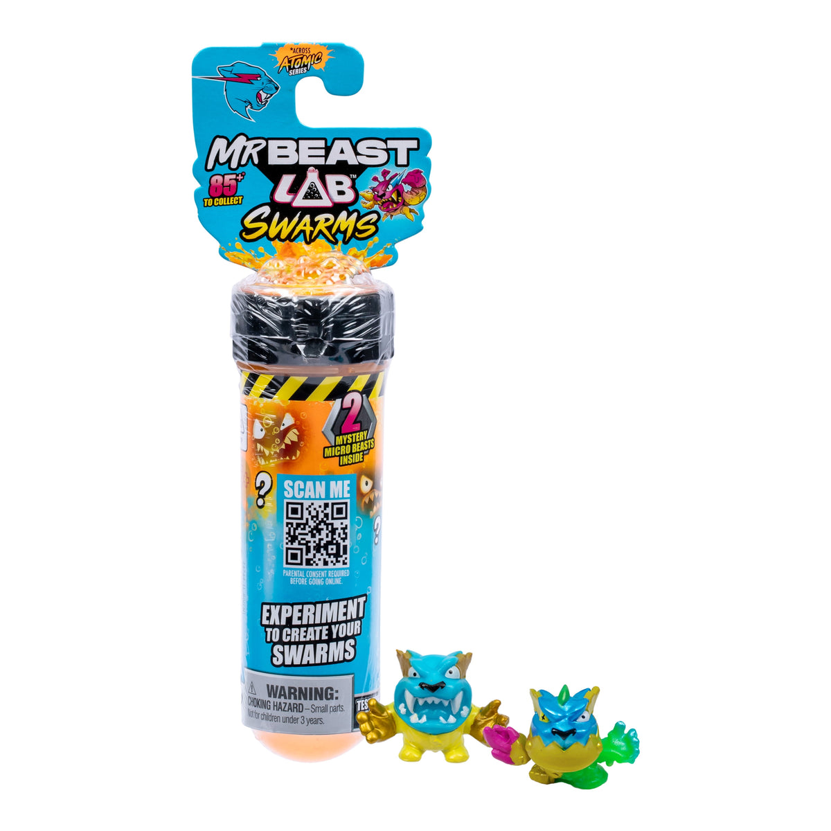 Tubo de ensayo MrBeast Lab Swarms Atomic Series con dos figuras sorpresa