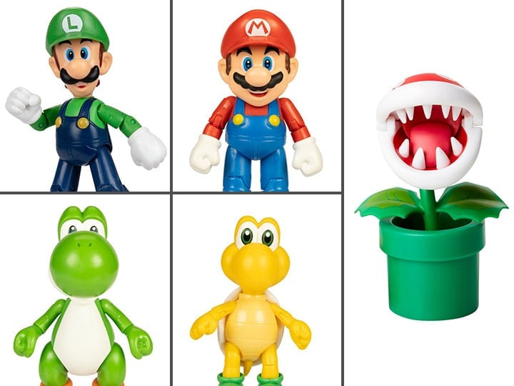 Surtido World of Nintendo ola 29: Luigi, Mario, Yoshi, Koopa Troopa y Planta Piraña