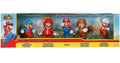 Empaque Jakks Super Mario 5 figuras de 6 cm: Mario de hielo, hélice, Mario, Mario tanuki y Mario de fuego