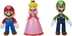 Figuras de Mario, Princesa Peach y Luigi fuera de la caja