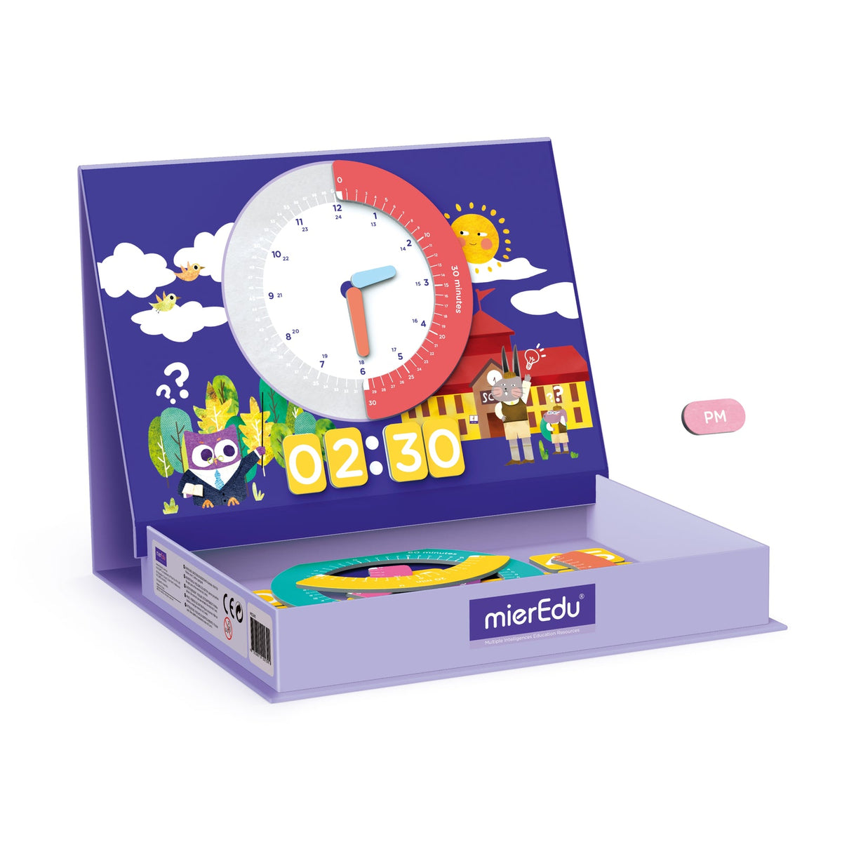 Reloj magnético con agujas móviles sobre su estuche