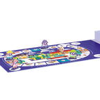 Tablero de juego de recorrido con fichas de personajes