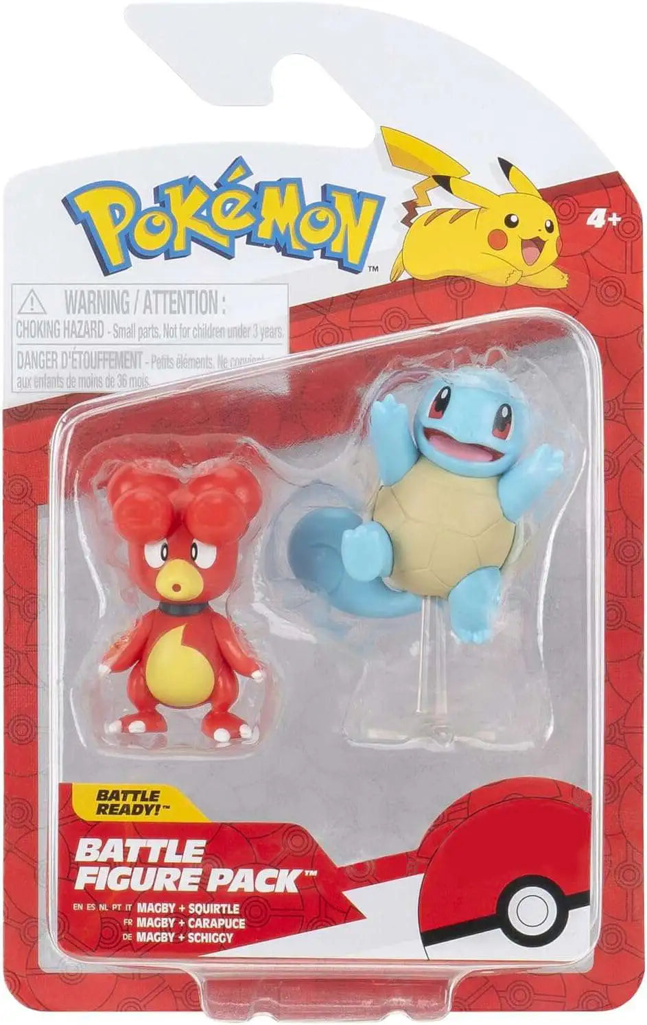 Blister Pokémon Battle Figure Pack con las figuras de Magby y Squirtle
