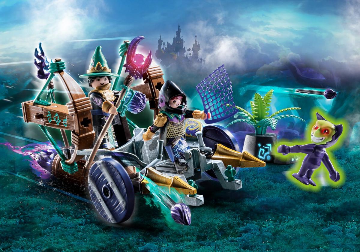 Set Playmobil Violet Vale Patrulla de demonios con vehículo lanzador, magos y demonio