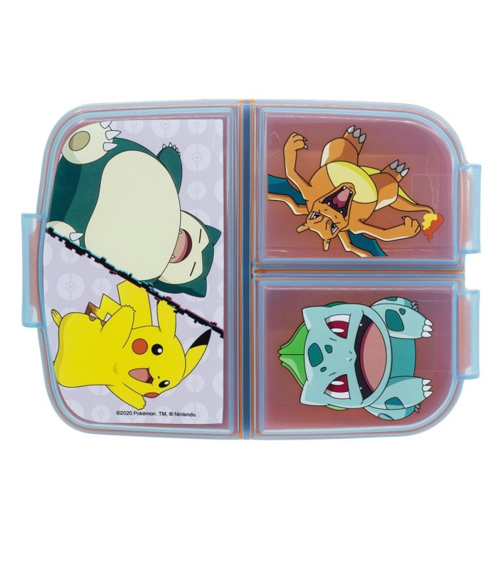 Vista superior de la sandwichera Pokémon con sus 3 tapas