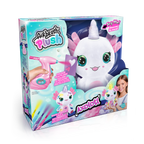 Caja Airbrush Plush Axolotl de Canal Toys con peluche ajolote blanco y cuerno