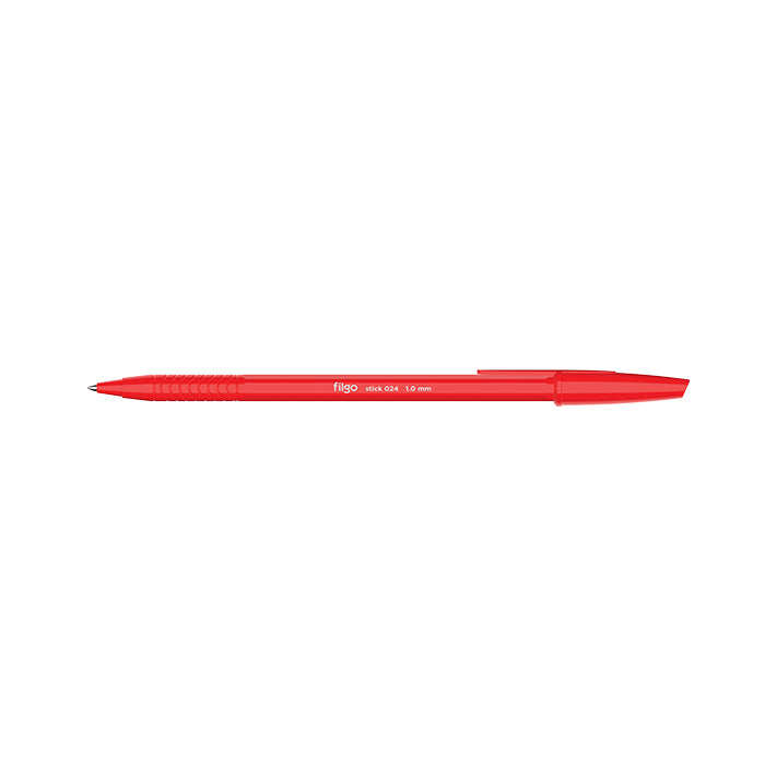 Bolígrafo Filgo Stick 024 rojo de 1.0 mm con capuchón