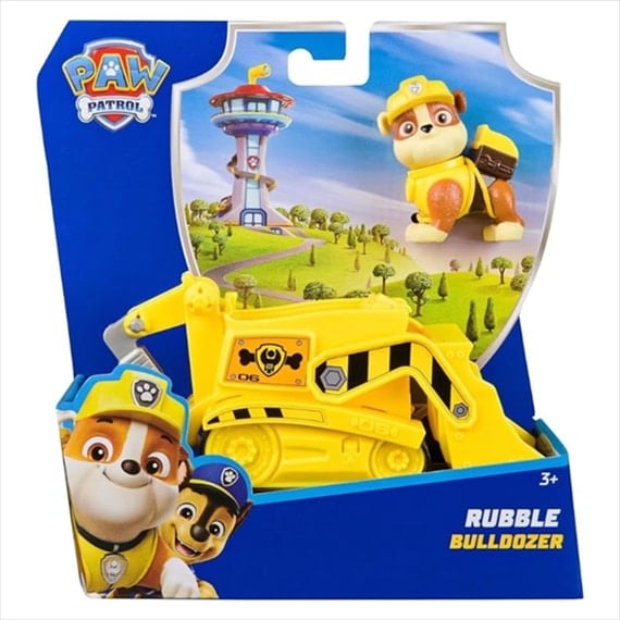 Paw Patrol Vehículo Básico Bulldozer de Rubble con Figura – Spin Master