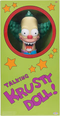 Muñeco Krusty de Los Simpson en su caja verde Talking Krusty Doll