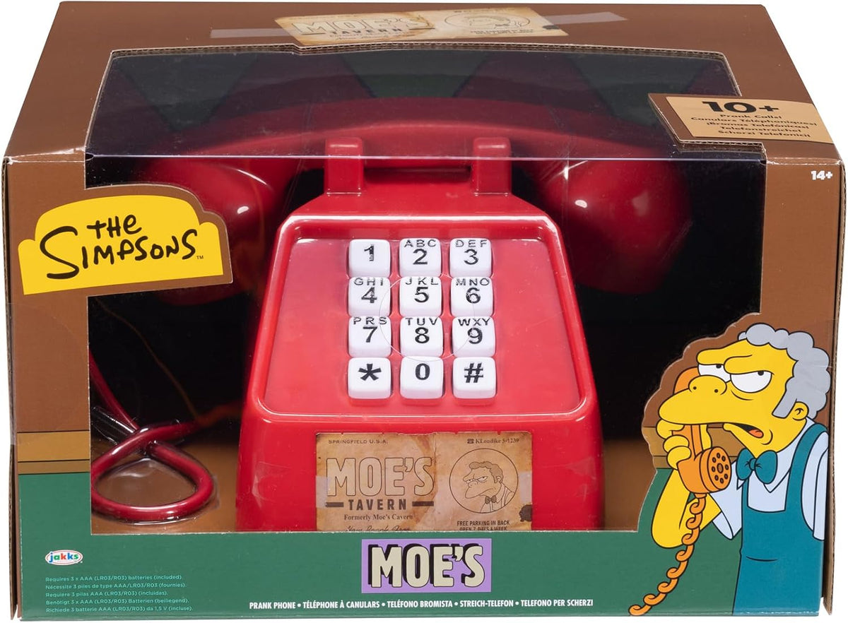 Caja del teléfono de bromas de Moe de Los Simpson con más de 10 llamadas de broma