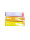 Tres gomas Wero Sweet Star con funda rosada, naranja y amarilla