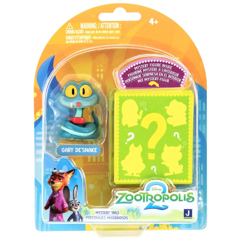 Blíster Zootopia 2 Mystery Tails con figura de Gary De'Snake y caja misteriosa