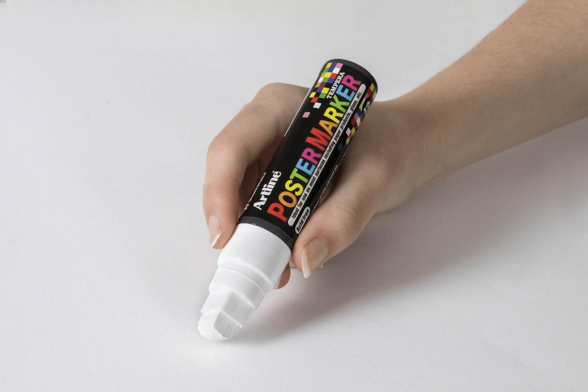 Artline Poster Marker Marcador Témpera Punta Bala 12 mm Blanco – vista 2