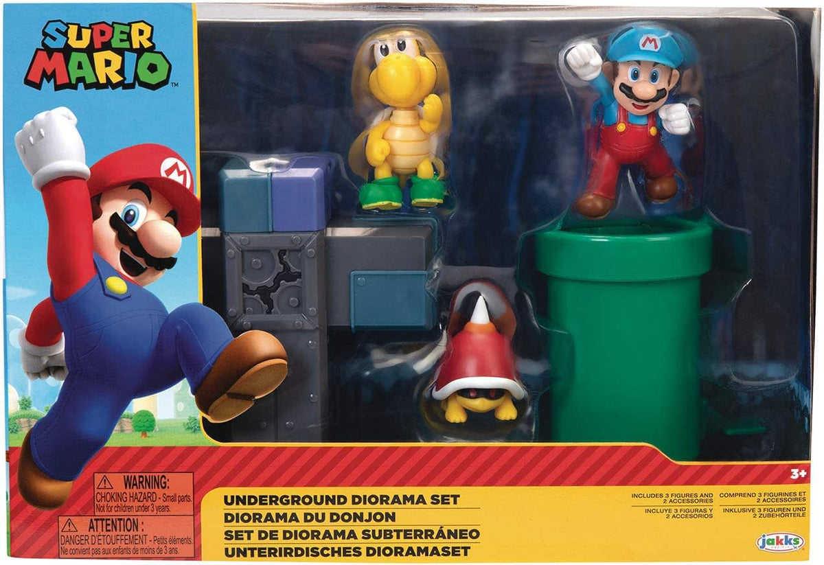 Super Mario World of Nintendo Set Diorama Subterráneo 6 cm – vista 1