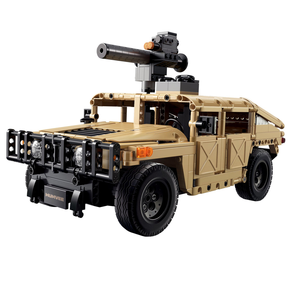 Humvee CaDA C51202W armado color arena con torreta, vista frontal