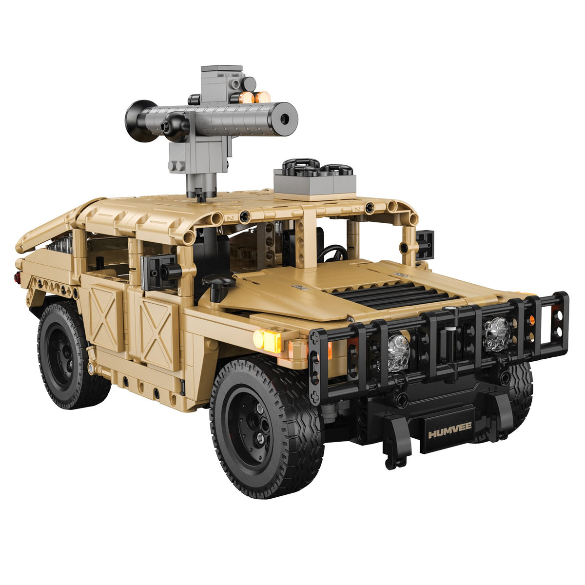 Humvee CaDA de bloques visto en diagonal con parachoques negro