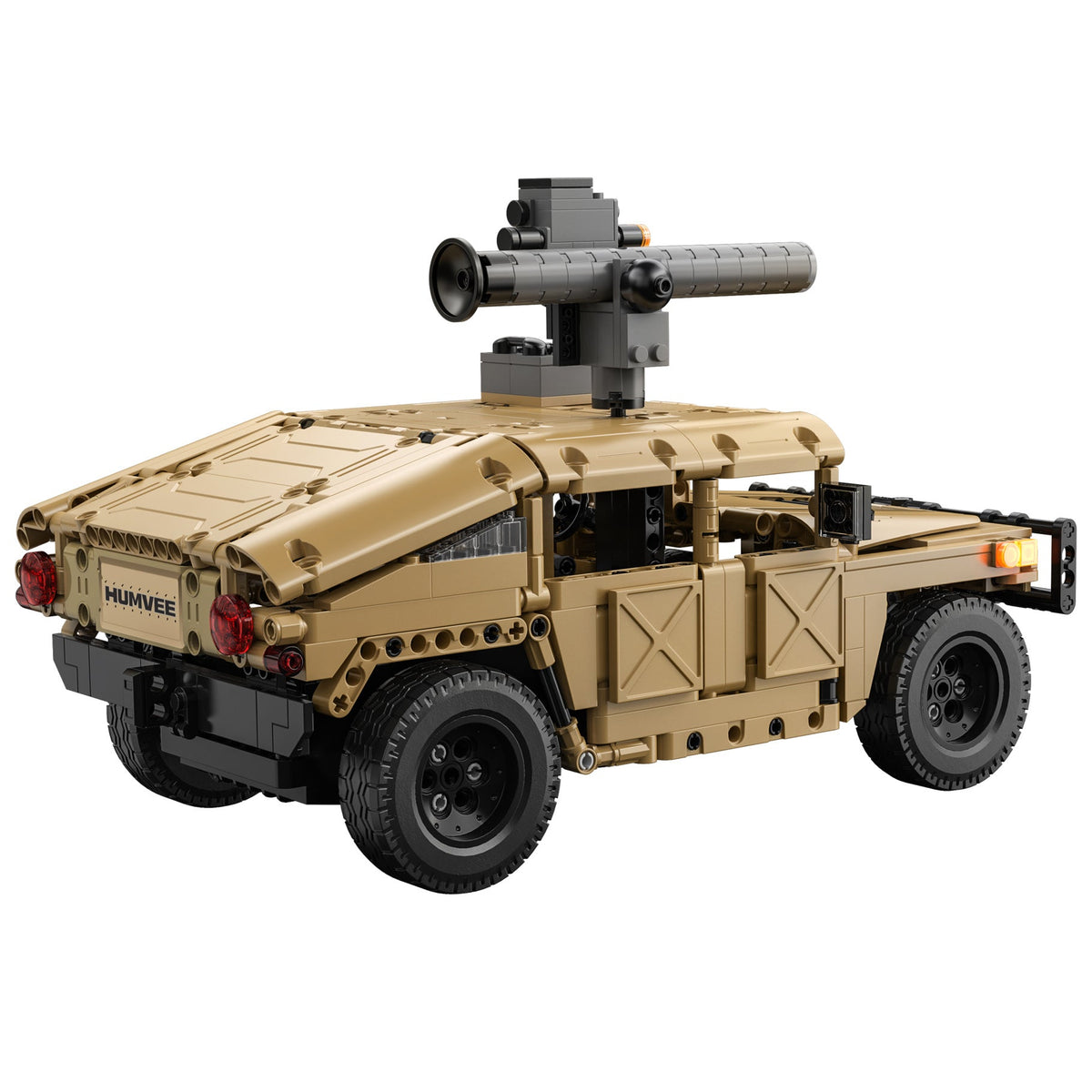 Vista trasera del Humvee CaDA con logo Humvee