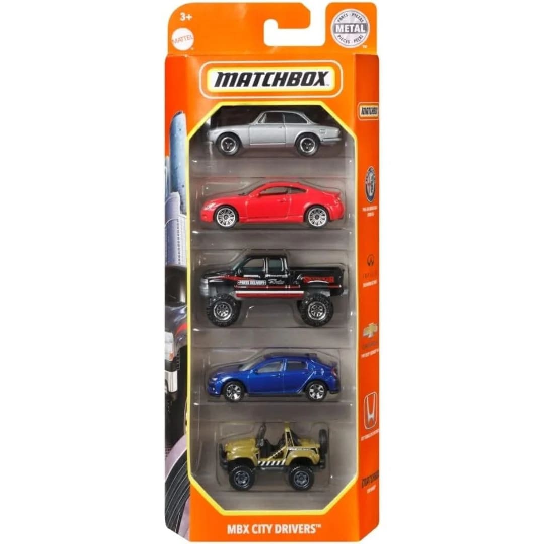 Matchbox Paquete de 5 Vehículos Escala 1:64 Surtido – vista 2