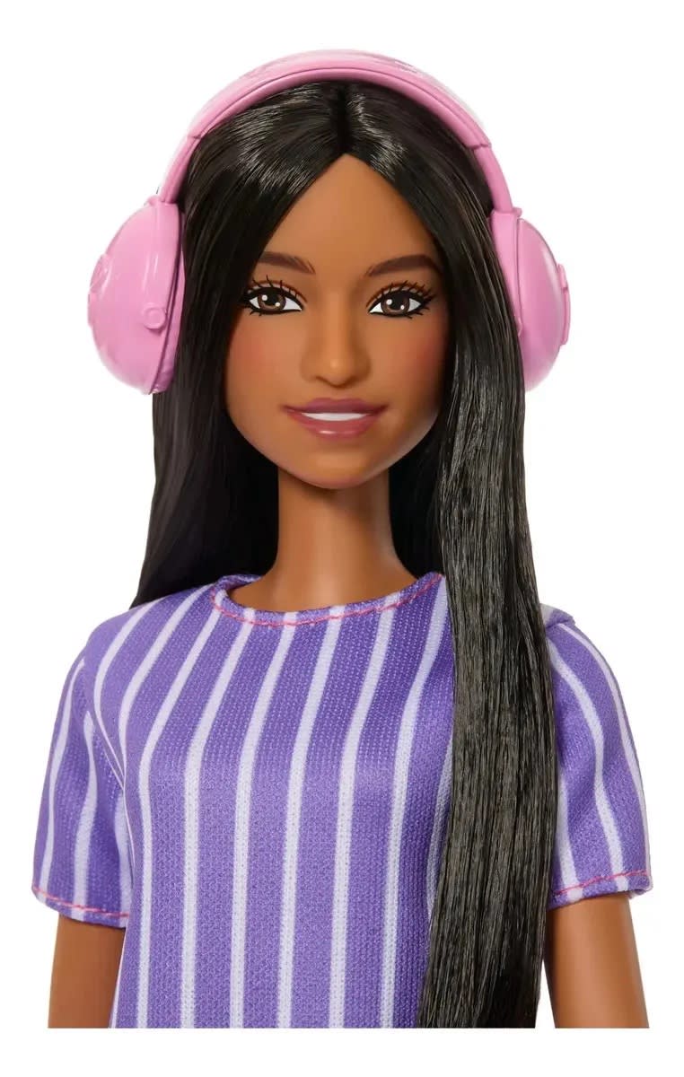 Barbie Fashionistas Muñeca Autista con Vestido de Rayas y Accesorios – vista 2