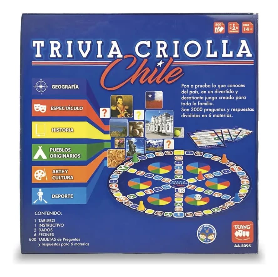 Juego de Mesa Trivia Criolla Chilena Toyng con 3000 Preguntas – vista 1