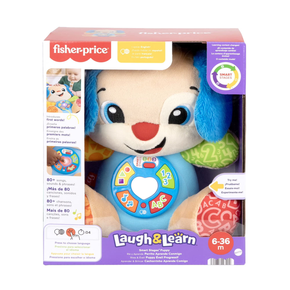 Fisher-Price Ríe y Aprende Perrito Aprende Conmigo Peluche Musical – vista 1