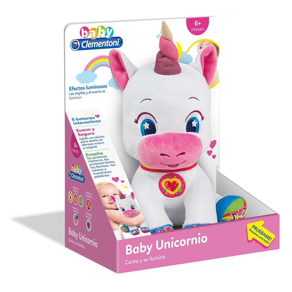 Clementoni Bebé Unicornio Peluche Interactivo con Luz y Música – vista 1