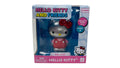 Figura metálica Hello Kitty plateada con moño rojo en caja Hello Kitty and Friends Serie 3