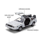 DeLorean 1:32 de metal con puertas ala de gaviota y ruedas libres