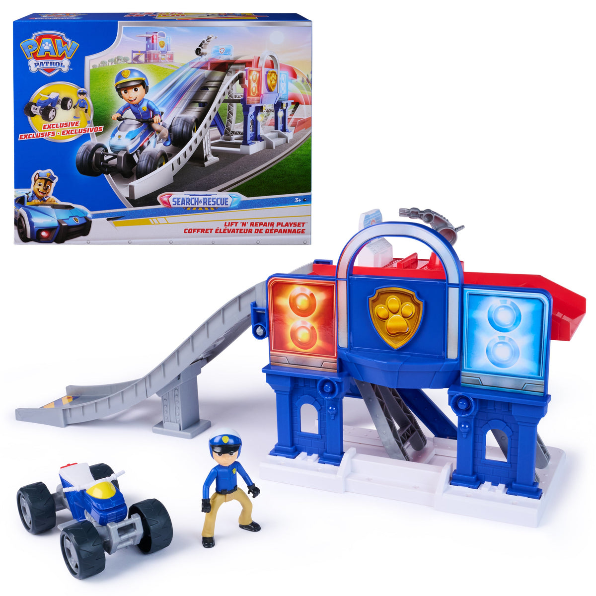 Paw Patrol Search & Rescue Lift 'N' Repair Pista con Ryder – Spin Master