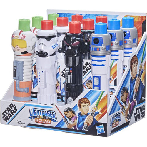 Exhibidor de sables Star Wars Lightsaber Squad con Luke Skywalker, Stormtrooper, Darth Vader y R2-D2
