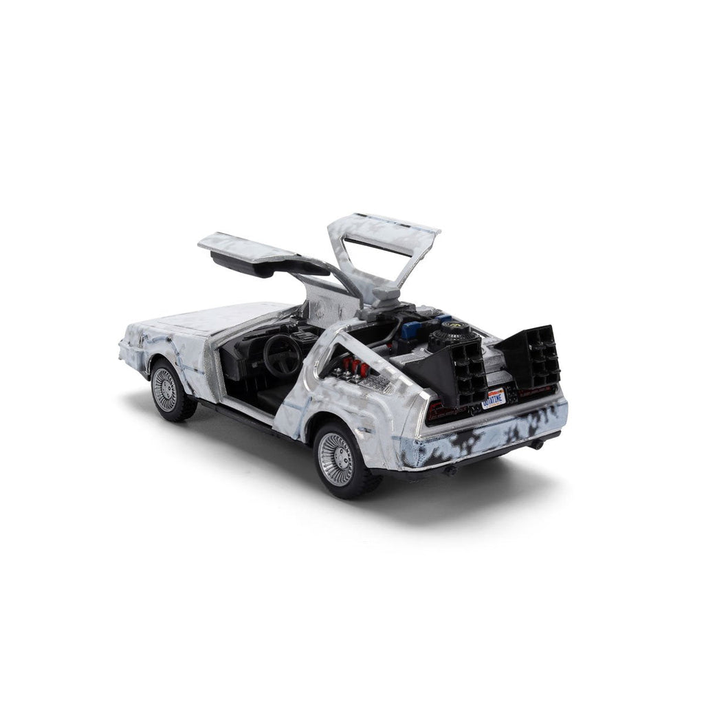 DeLorean escarchado de Volver al Futuro vista trasera