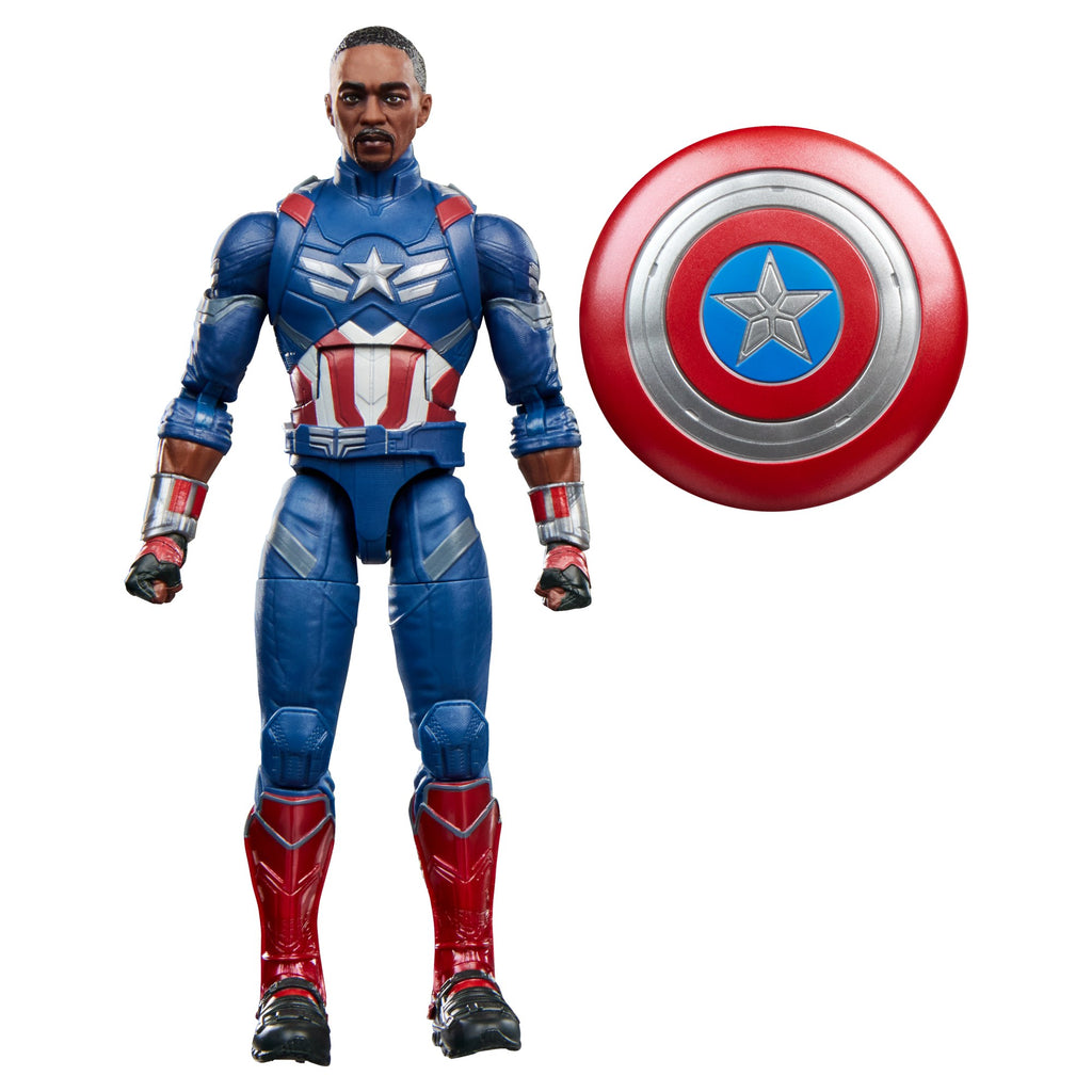 Figura Marvel Legends Capitán América Sam Wilson con su escudo