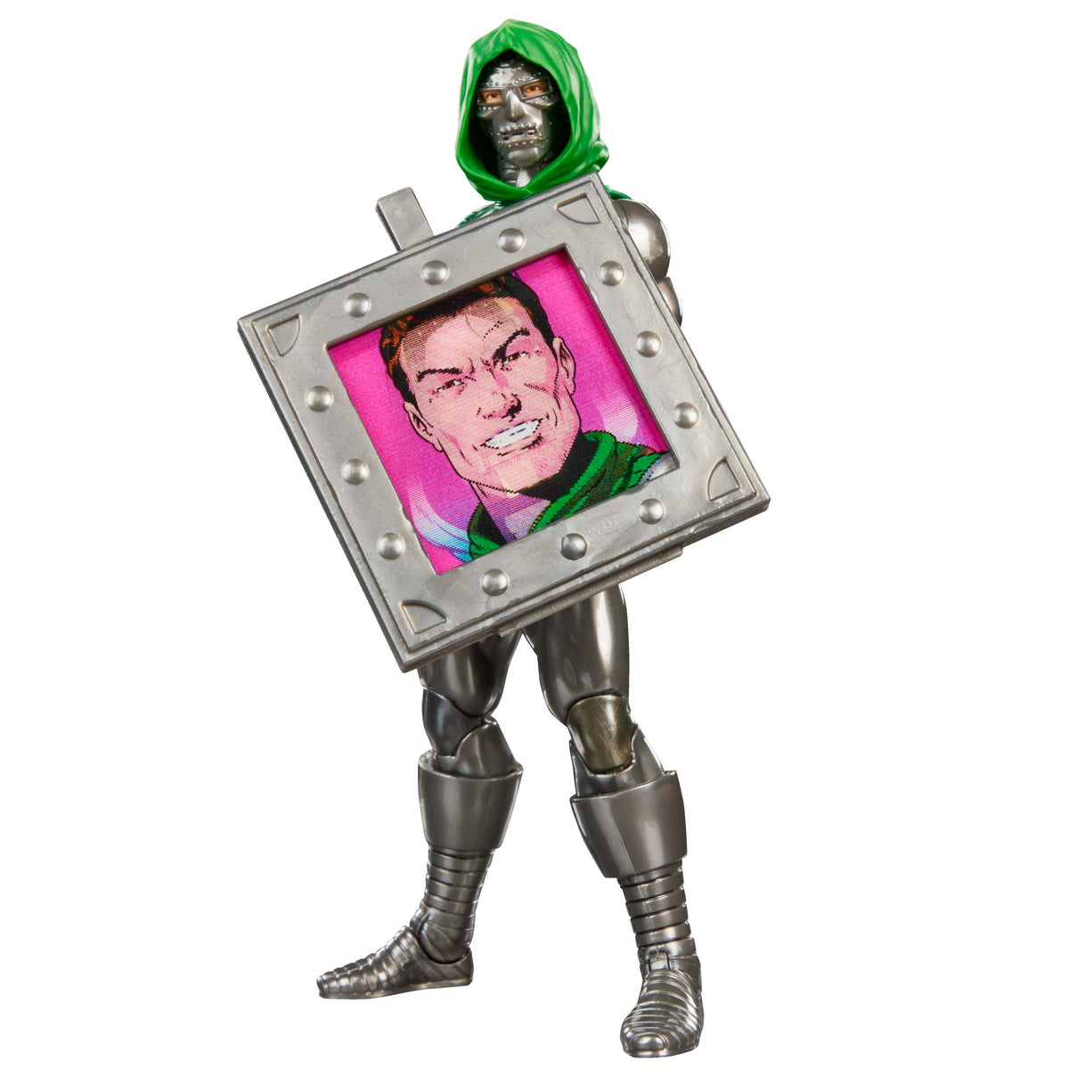 Doctor Doom Marvel Legends sosteniendo el escudo lenticular