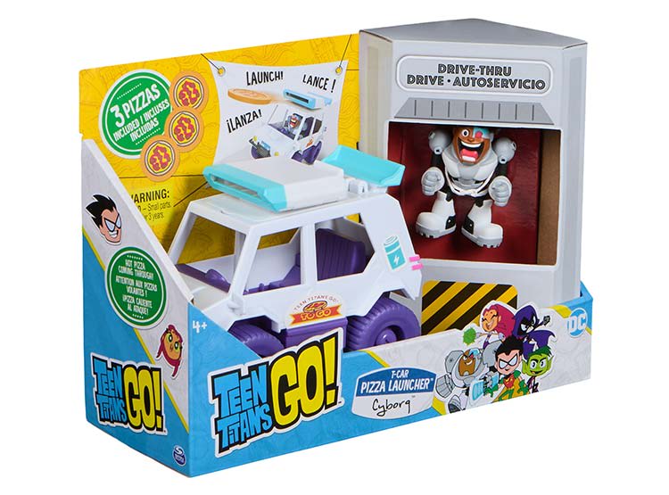 Teen Titans Go! T-Car Lanzador de Pizzas con Figura de Cyborg – vista 3