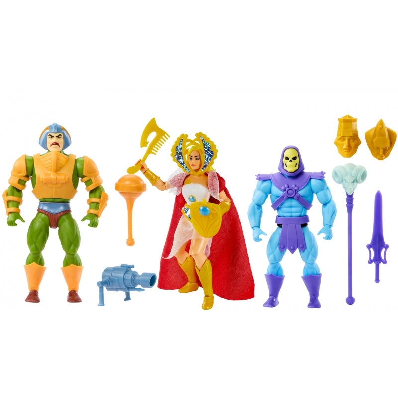 Figuras Masters of the Universe Origins del surtido: Man-At-Arms, She-Ra y Skeletor con accesorios